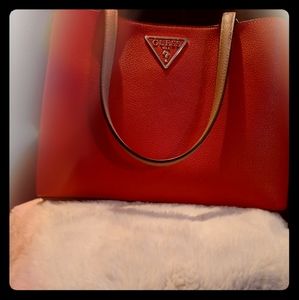 BNWOT GUESS tote in super sexy Red and Eggplant